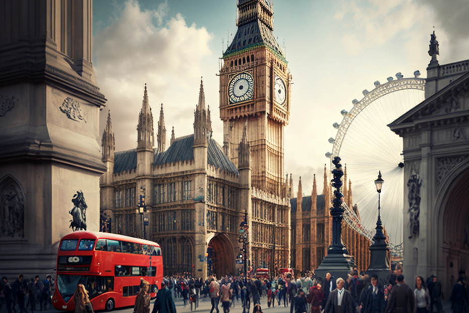 crowded square in London